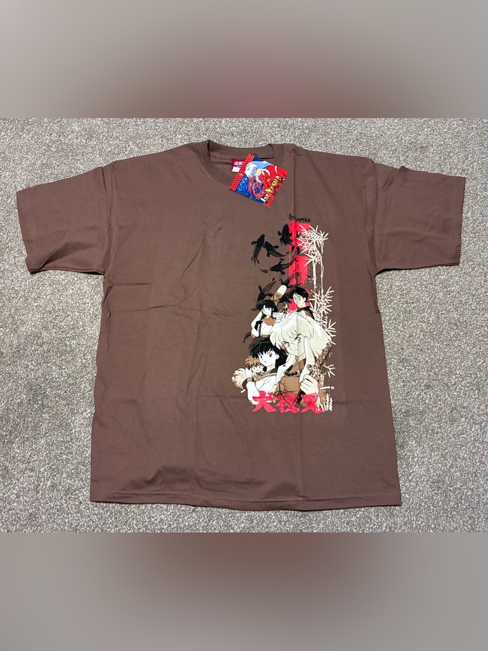 NWT 2005 INUYASHA Anime Manga TV Show Brown T-Shirt Adult Size L Vintage
